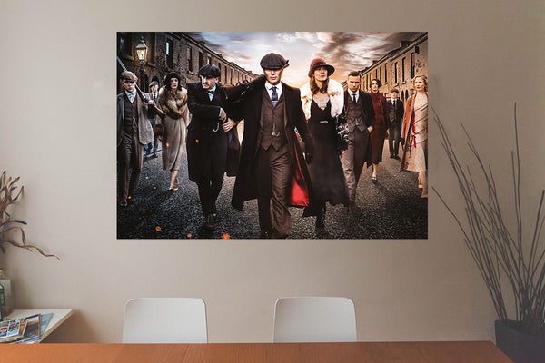 Glasschilderij - 120x80cm - Exclusive - Movie Peaky Blinders Gangsters meubelboutique.nl