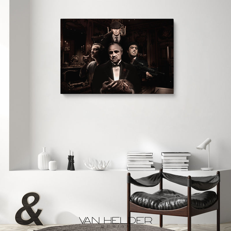 Glasschilderij - 150x100cm - Exclusive - Model - Familia Criminal (Liggend) meubelboutique.nl