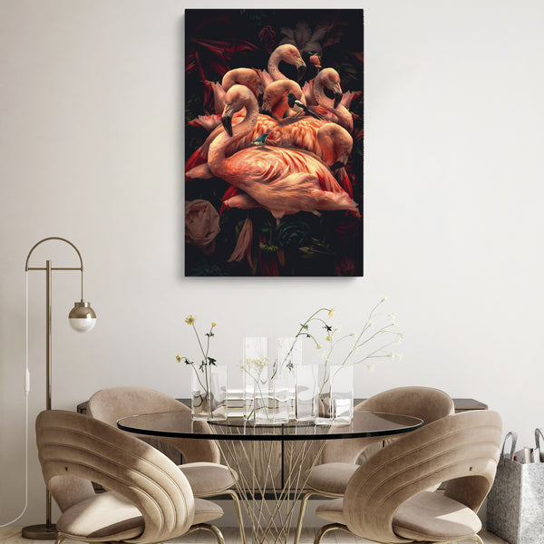 80x120cm - Exclusive - Animals - Flamenco Rosa - Glass Painting
