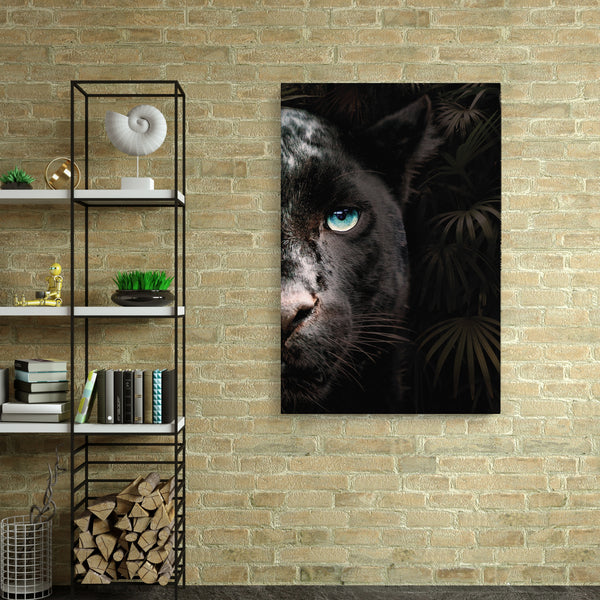 80x120cm - Exclusive - Animals - Black Panther - Glass Painting