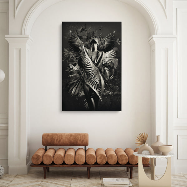 100x150 / 80x120cm - Exclusive - Model - Elizabeth Fly - Woman with wings - Glass Painting