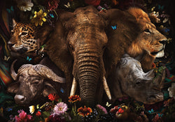 80x120cm - Exclusive - Animals - BIG 5 Alpha - Glass Painting - Glass Painting